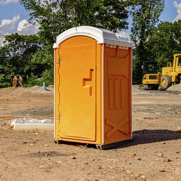 how often are the porta potties cleaned and serviced during a rental period in Burghill